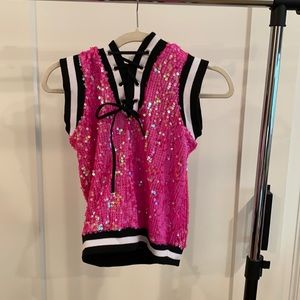 Sleeveless sequin hoodie and leggings